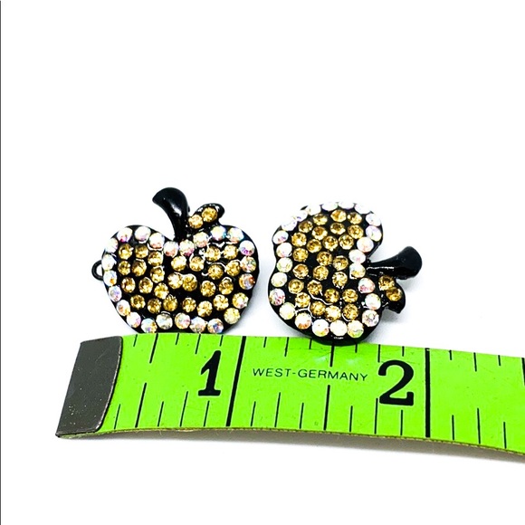 Apple Yellow rhinestone Crystal Hair Clip Set - Picture 5 of 5